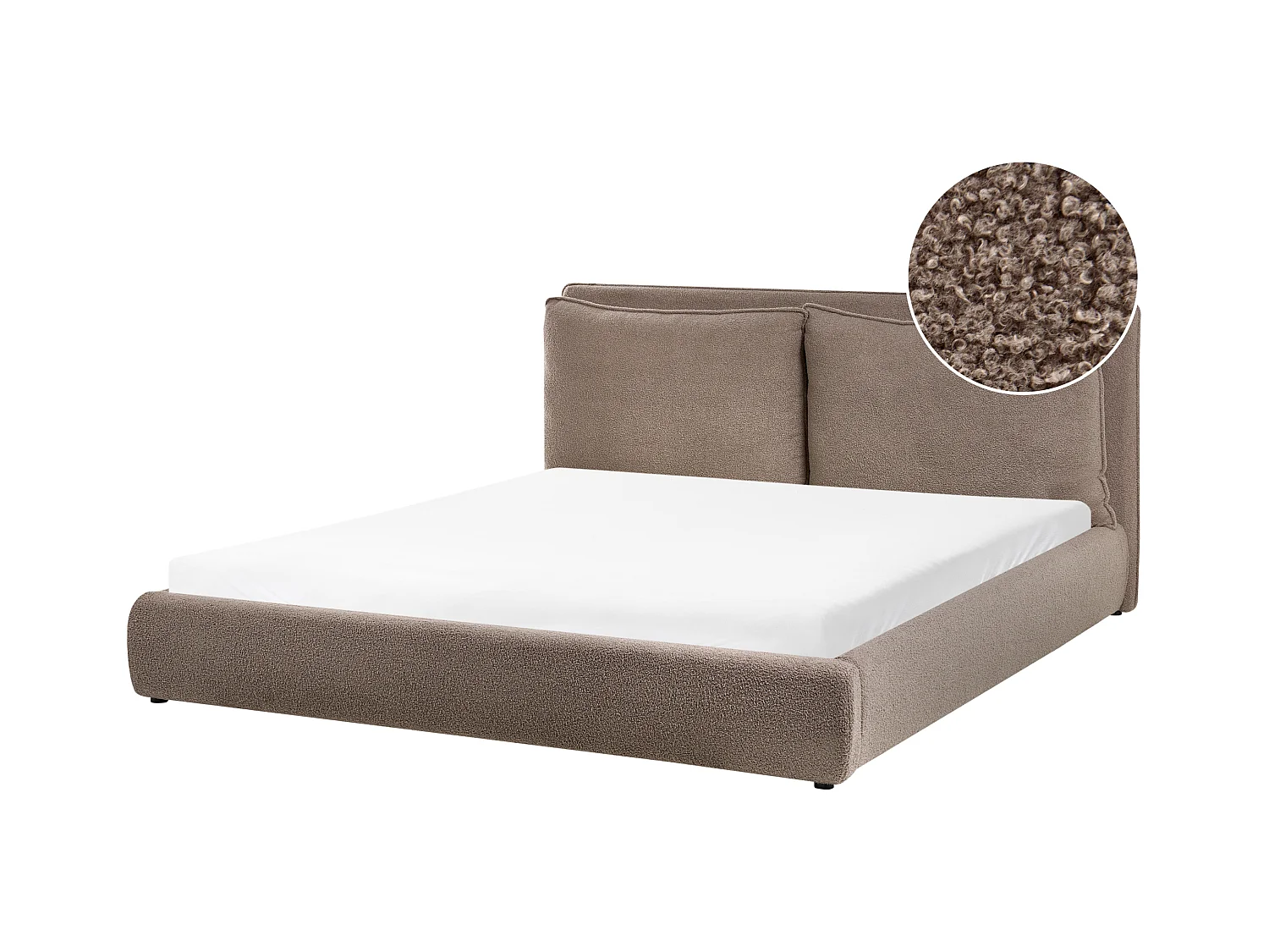 Lit avec sommier Bouclé BAJONNA 180 x 200 cm Marron