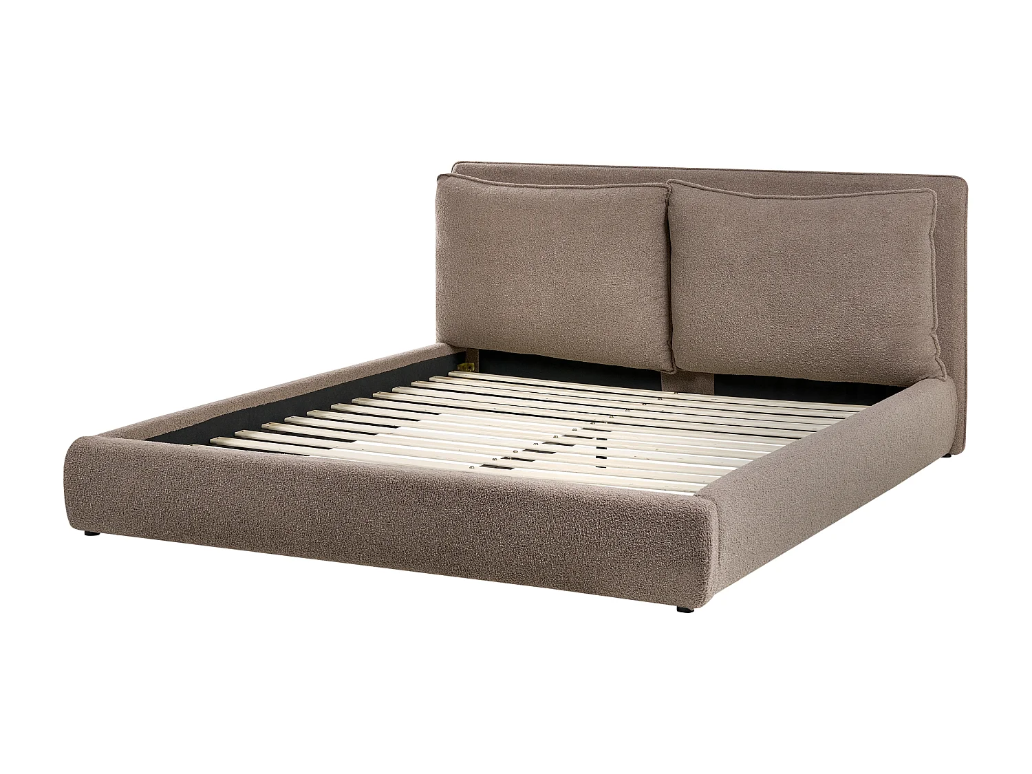 Lit avec sommier Bouclé BAJONNA 180 x 200 cm Marron