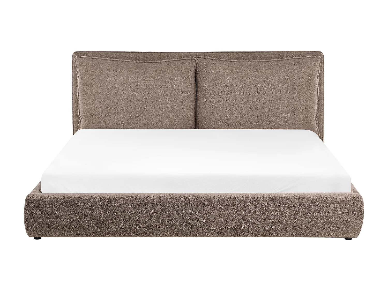 Lit avec sommier Bouclé BAJONNA 180 x 200 cm Marron