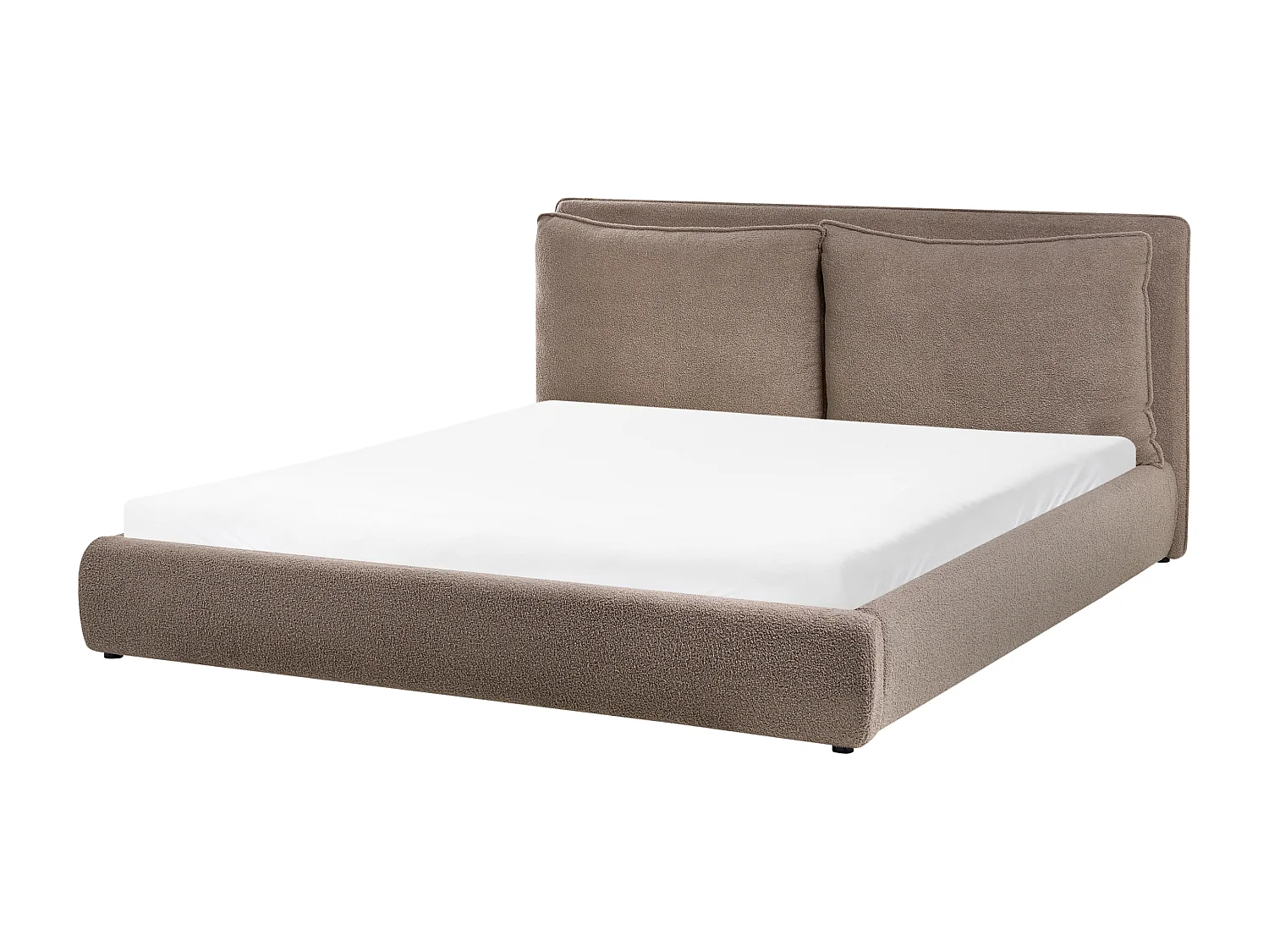 Lit avec sommier Bouclé BAJONNA 180 x 200 cm Marron