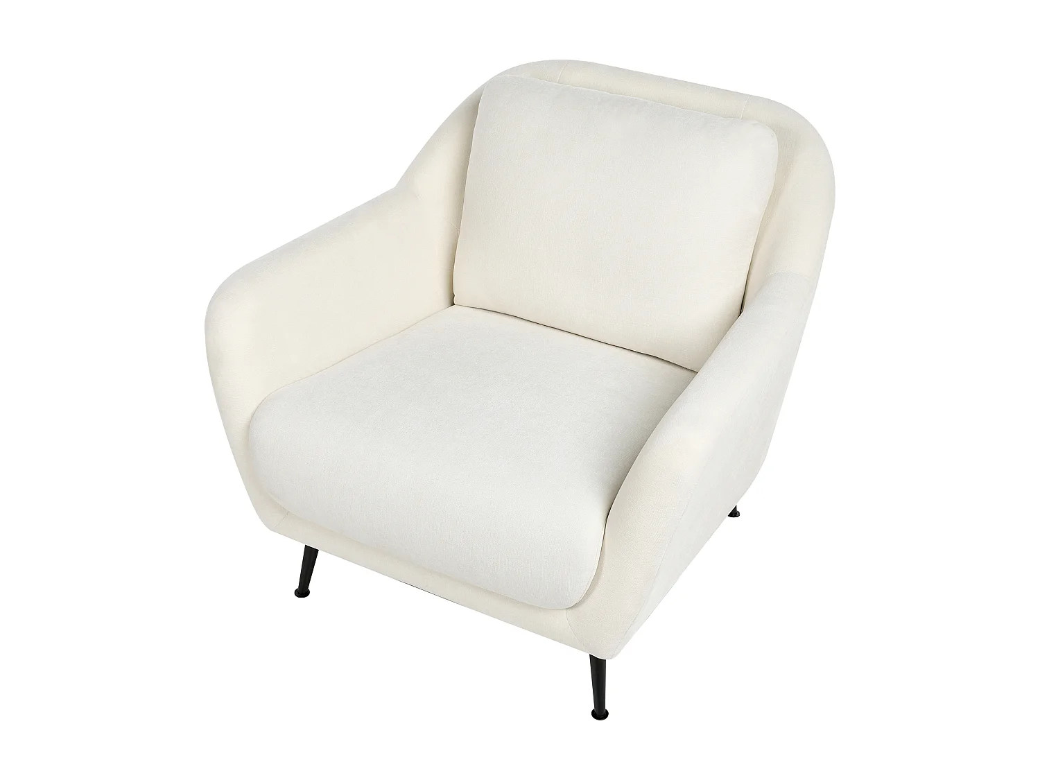 Fauteuil EIBY Tissu chenille Blanc
