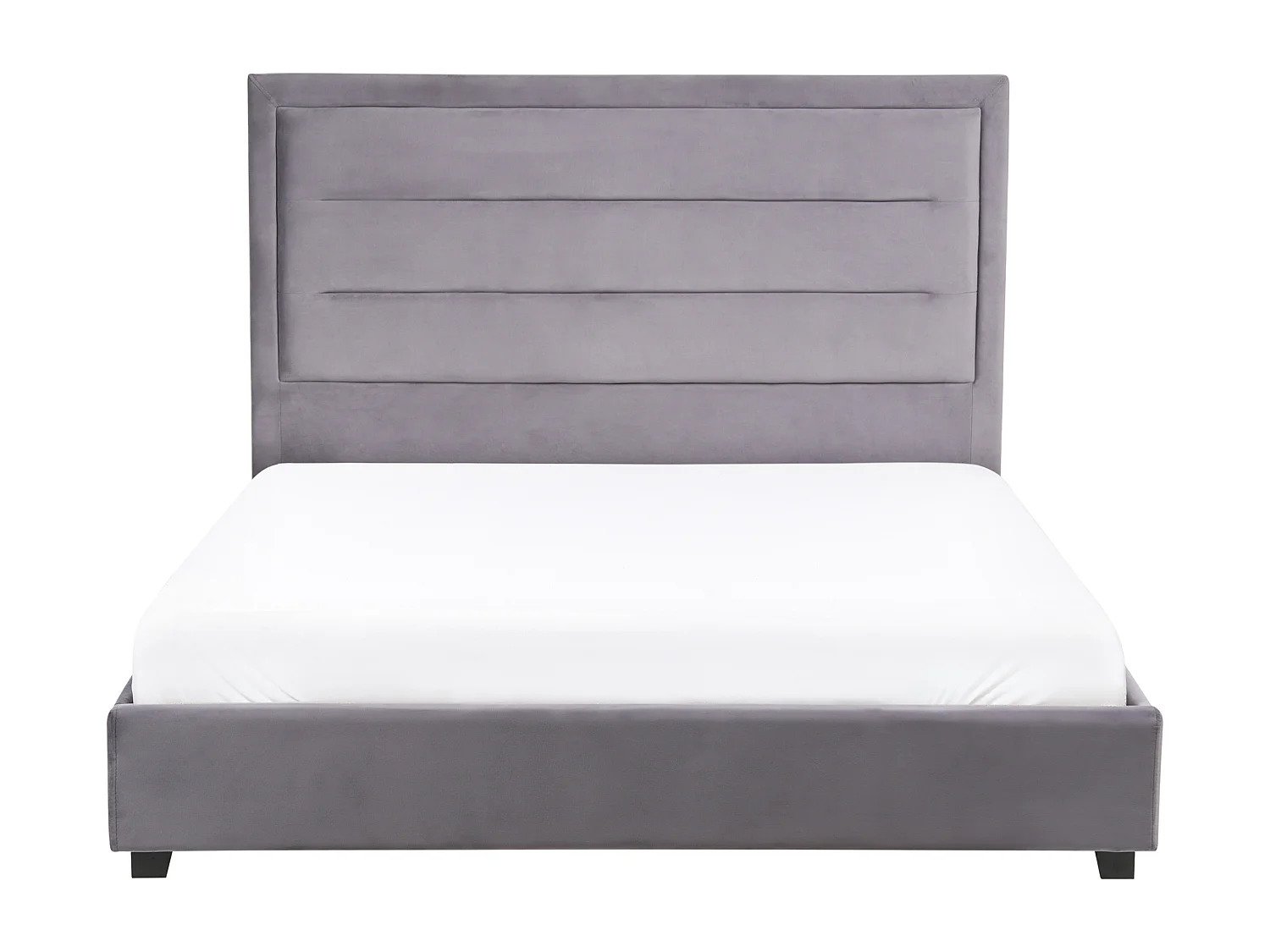 Lit avec sommier Velours ROUEN 140 x 200 cm Gris foncé