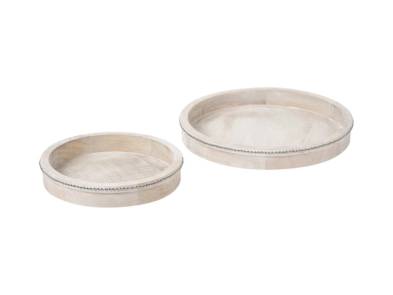 Lot de 2 plateaux de service MANSOURA Bois de manguier Marron clair