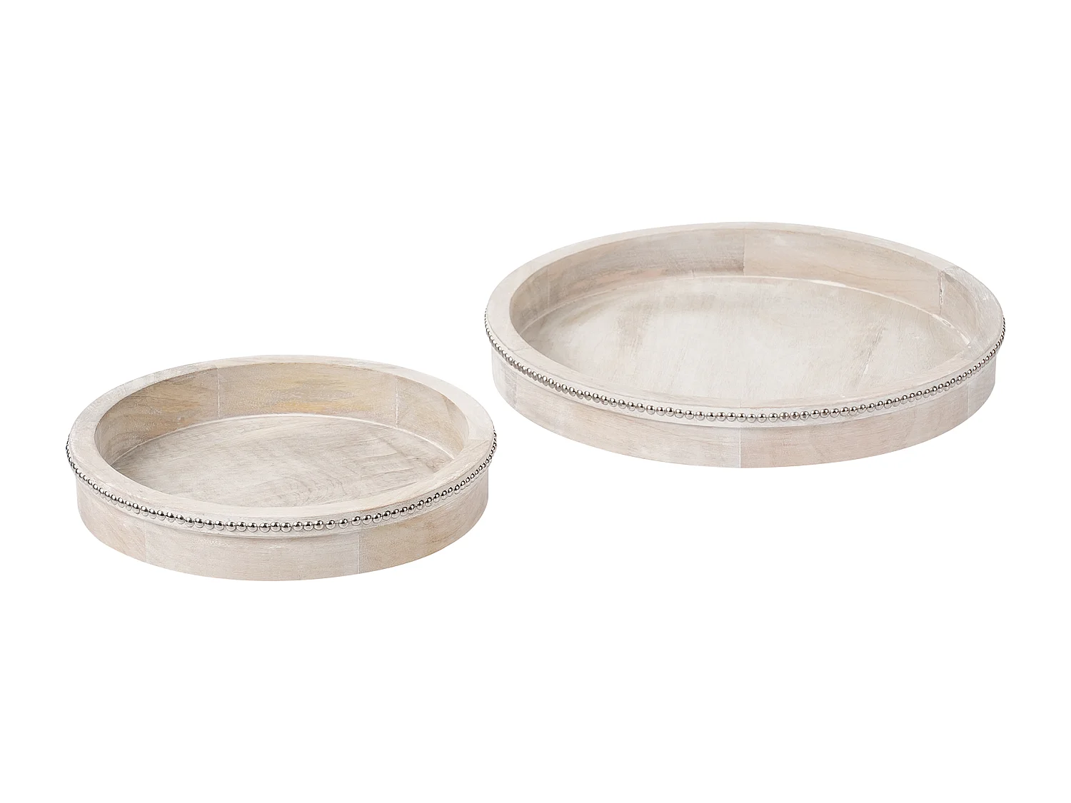 Lot de 2 plateaux de service MANSOURA Bois de manguier Marron clair