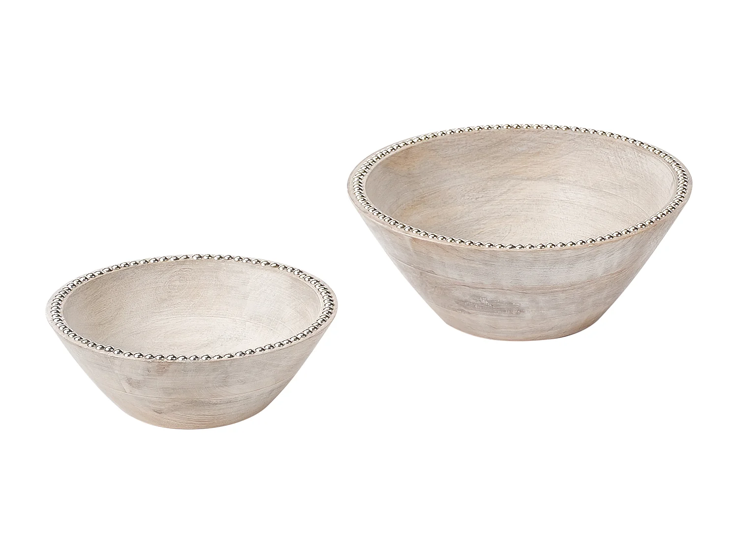 Lot de 2 bols décoratifs LUXOR Bois de manguier Marron clair