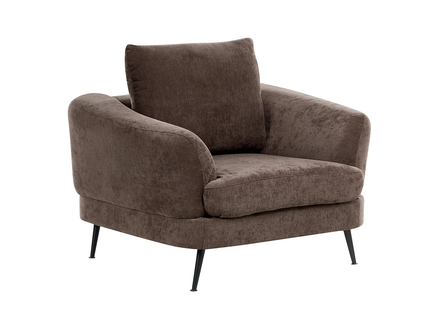 Fauteuil KJAER Tissu chenille Marron foncé