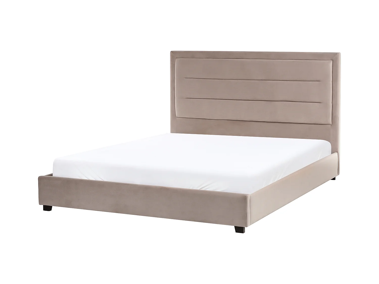 Lit avec sommier Velours ROUEN 160 x 200 cm Taupe