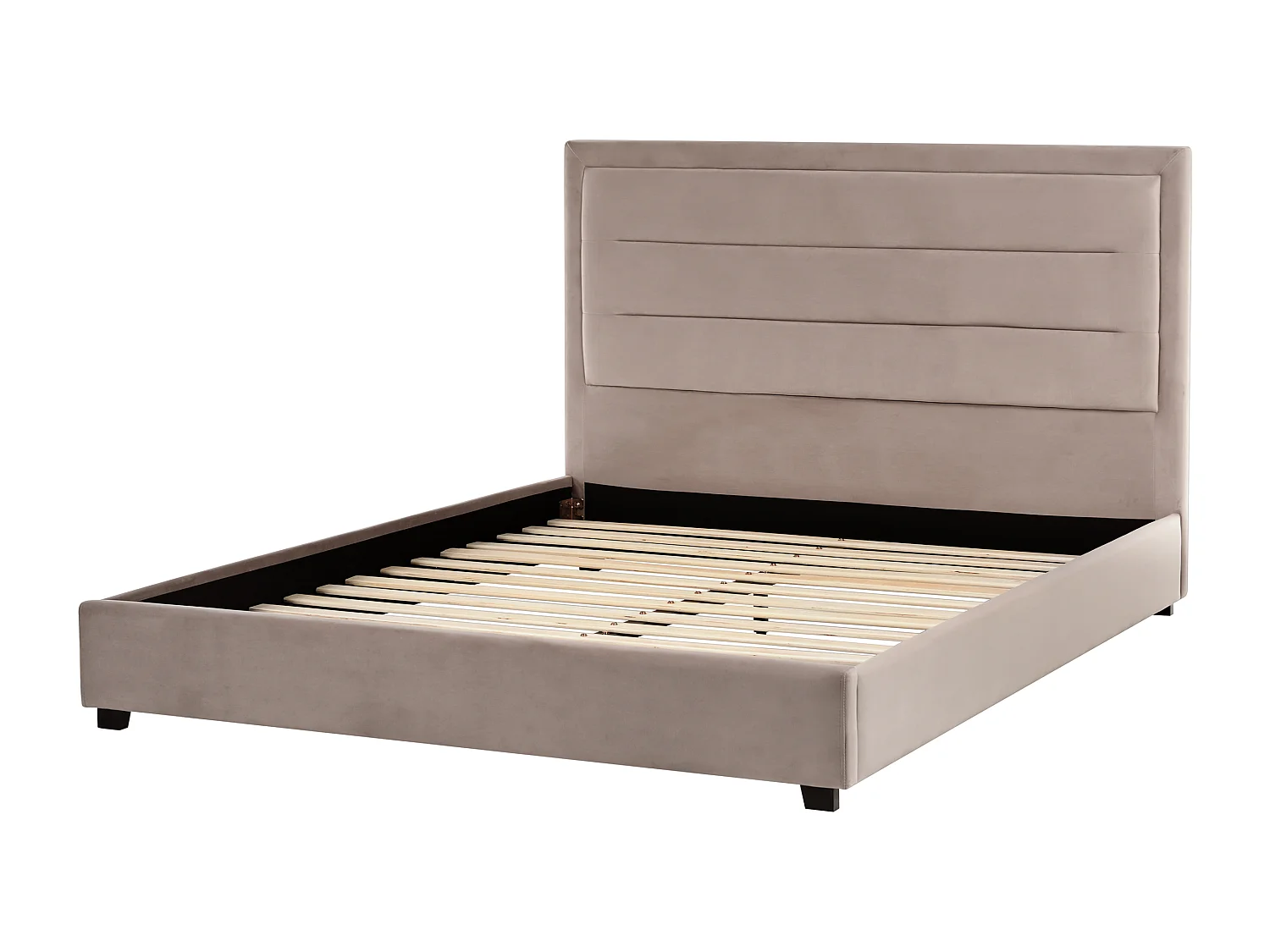 Lit avec sommier Velours ROUEN 160 x 200 cm Taupe