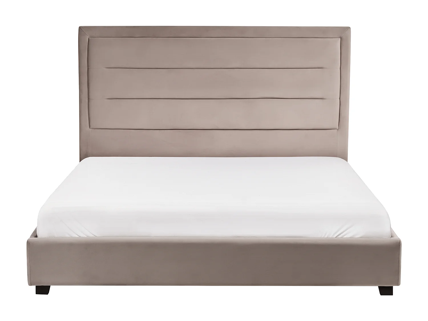 Lit avec sommier Velours ROUEN 160 x 200 cm Taupe