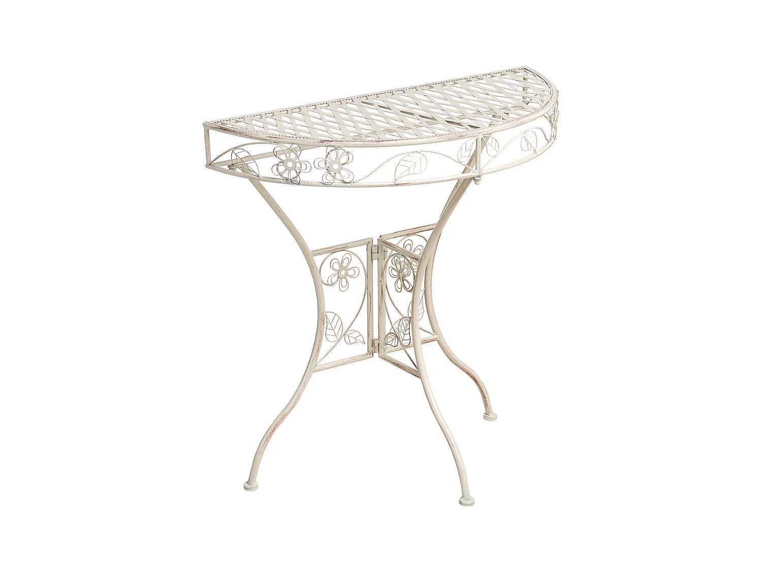 Table bistrot YAVIZA 80 cm 36 cm Métal Beige clair