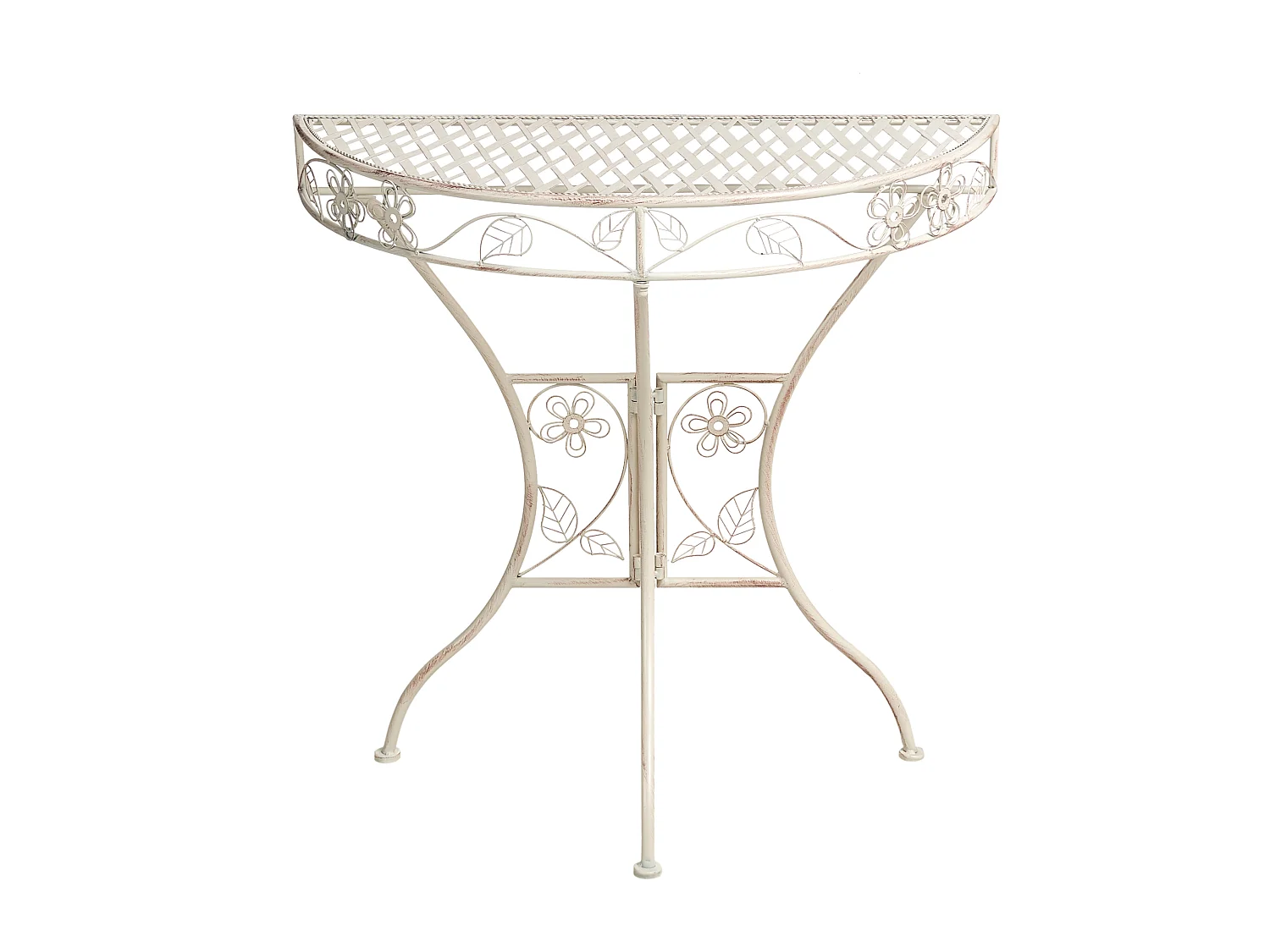 Table bistrot YAVIZA 80 cm 36 cm Métal Beige clair