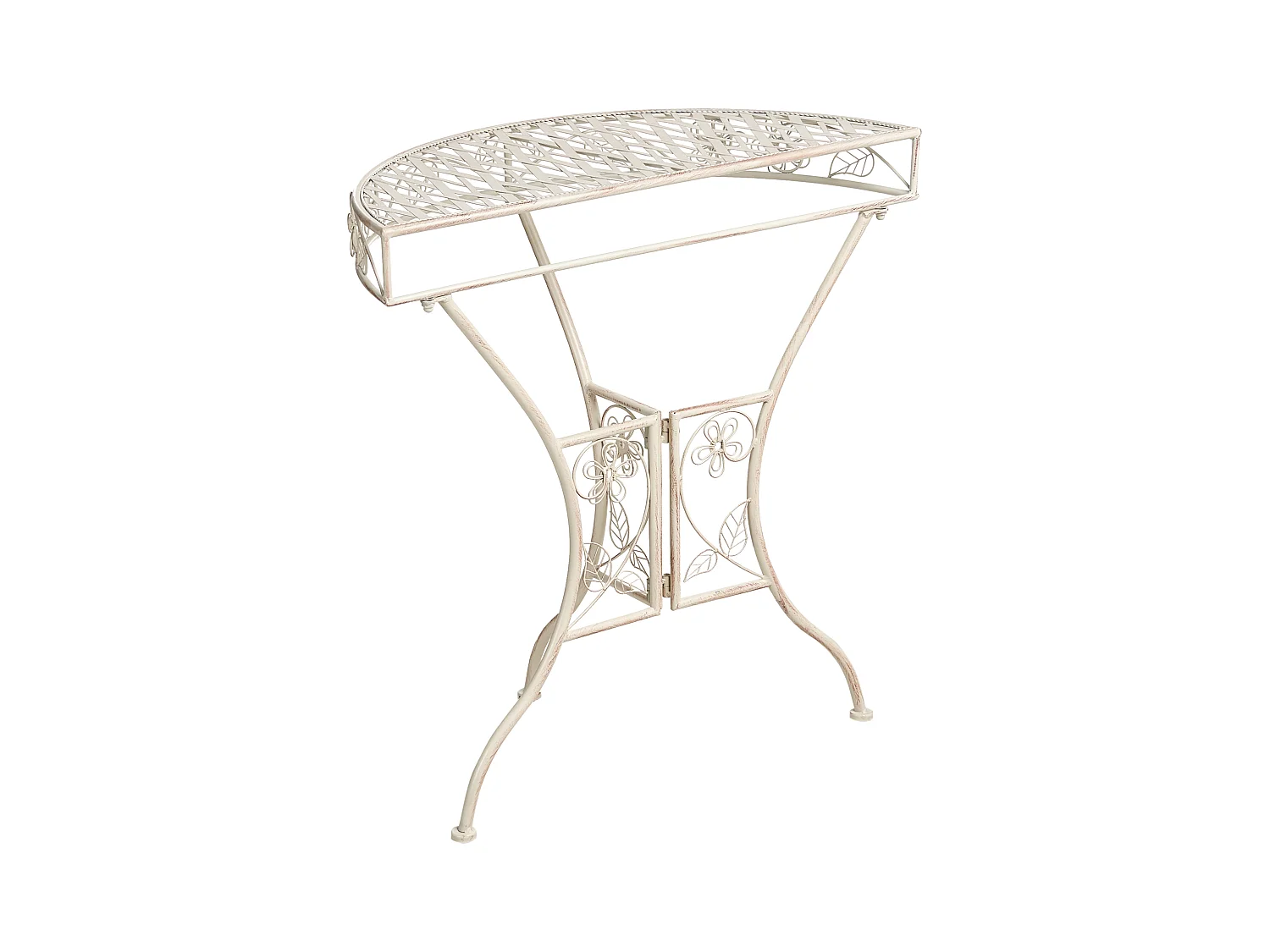 Table bistrot YAVIZA 80 cm 36 cm Métal Beige clair