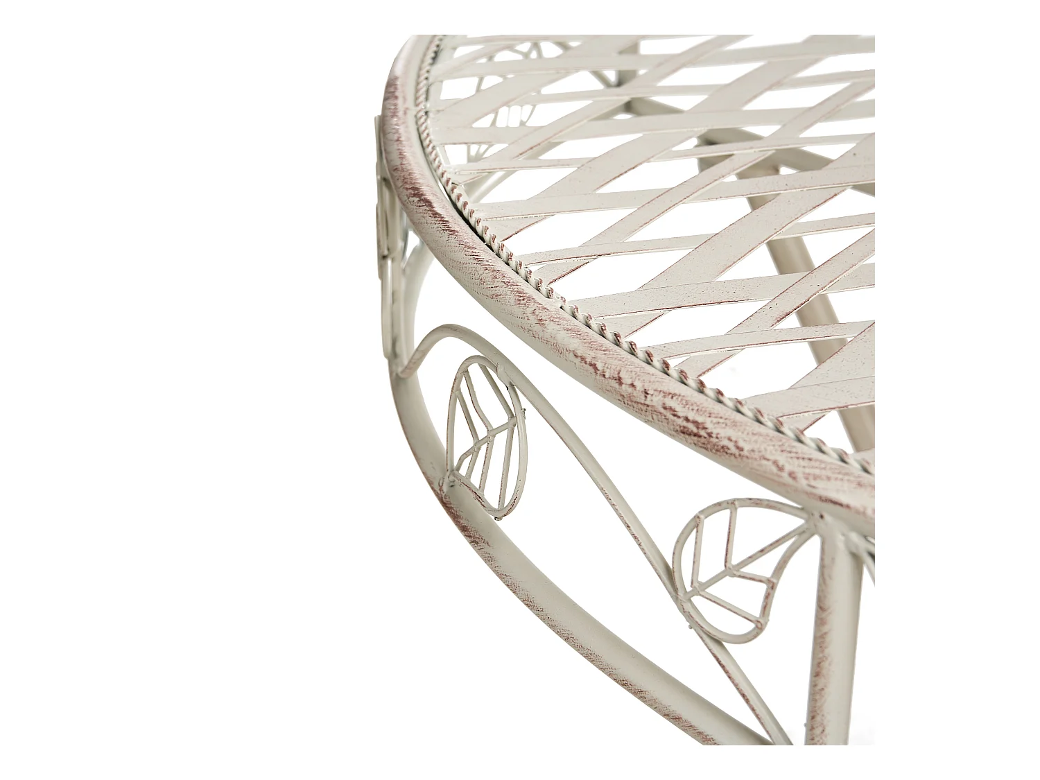 Table bistrot YAVIZA 80 cm 36 cm Métal Beige clair