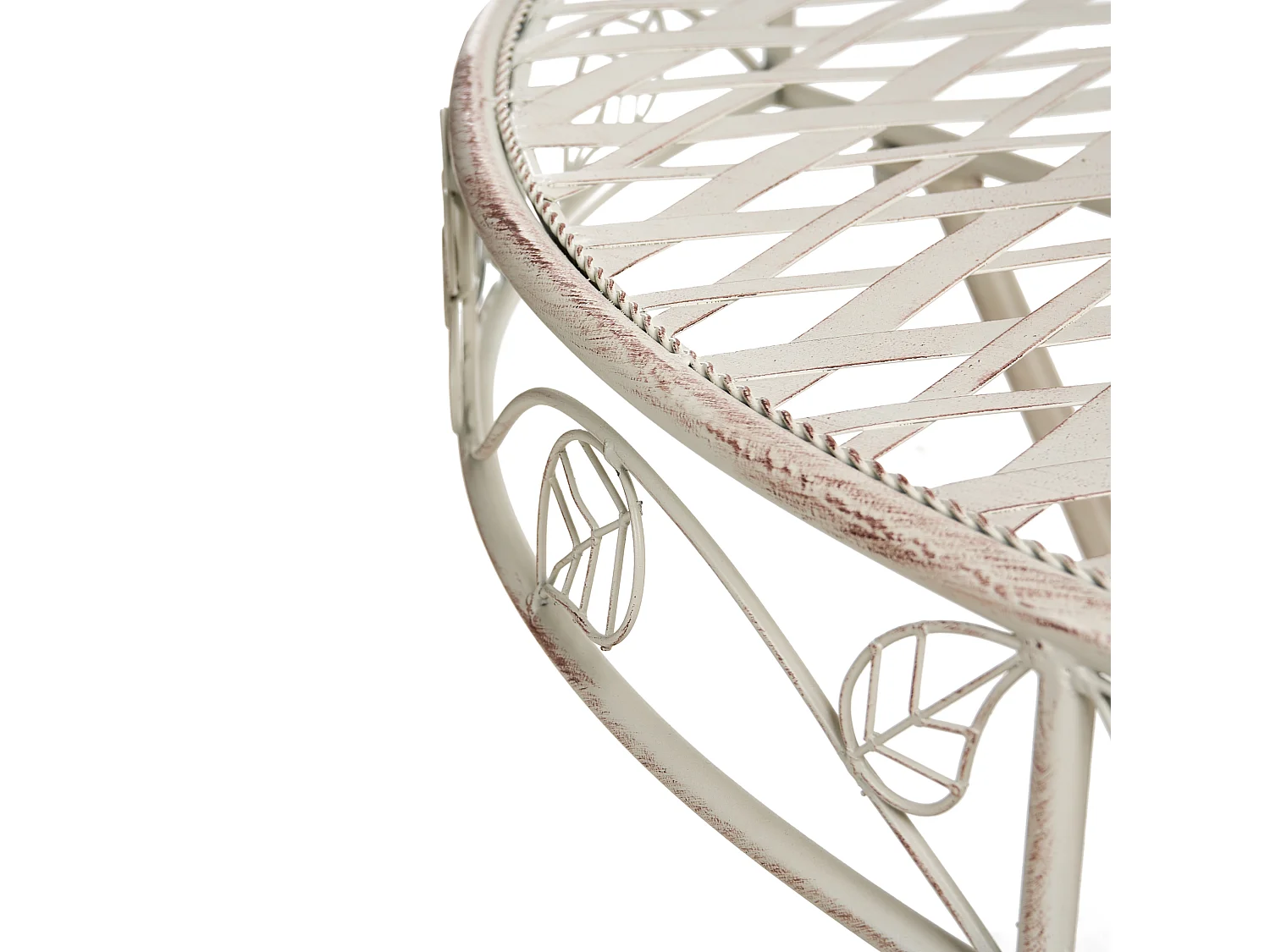 Table bistrot YAVIZA 80 cm 36 cm Métal Beige clair