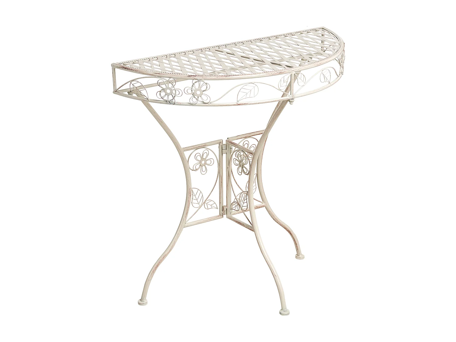 Table bistrot YAVIZA 80 cm 36 cm Métal Beige clair