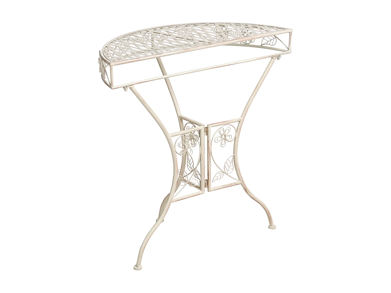 Table bistrot YAVIZA 80 cm 36 cm Métal Beige clair