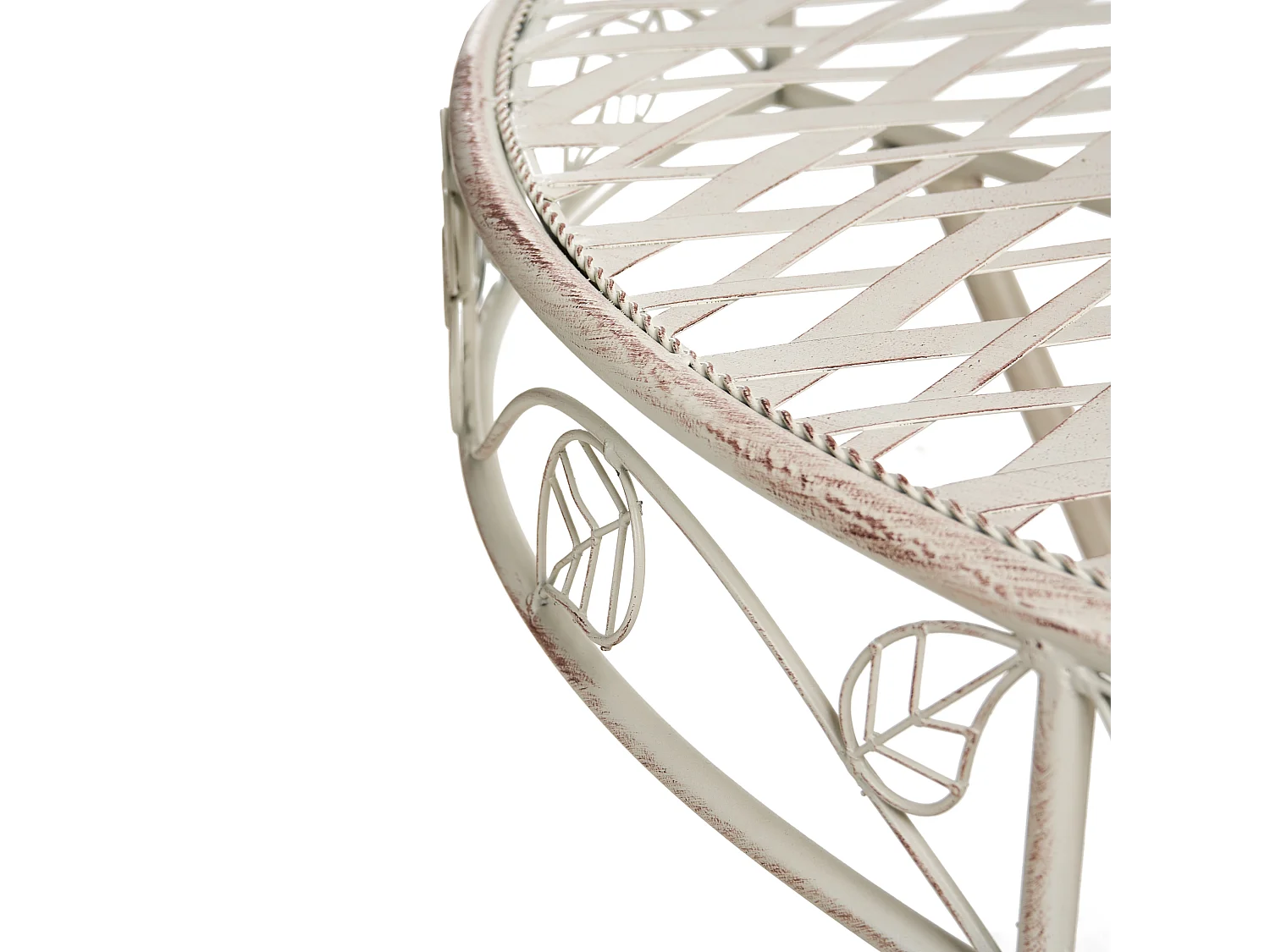 Table bistrot YAVIZA 80 cm 36 cm Métal Beige clair