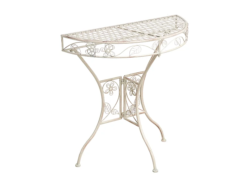Table bistrot YAVIZA 80 cm 36 cm Métal Beige clair
