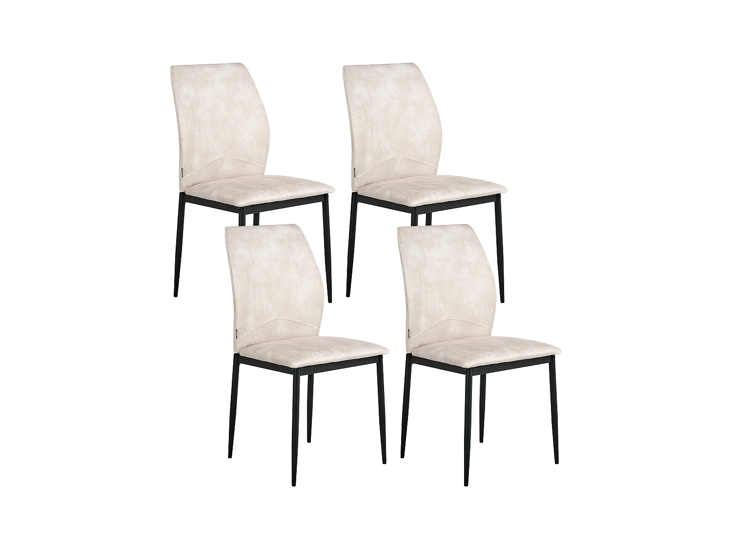 Lot de 4 chaises de salle à manger ROCHEPORT Tissu Beige clair