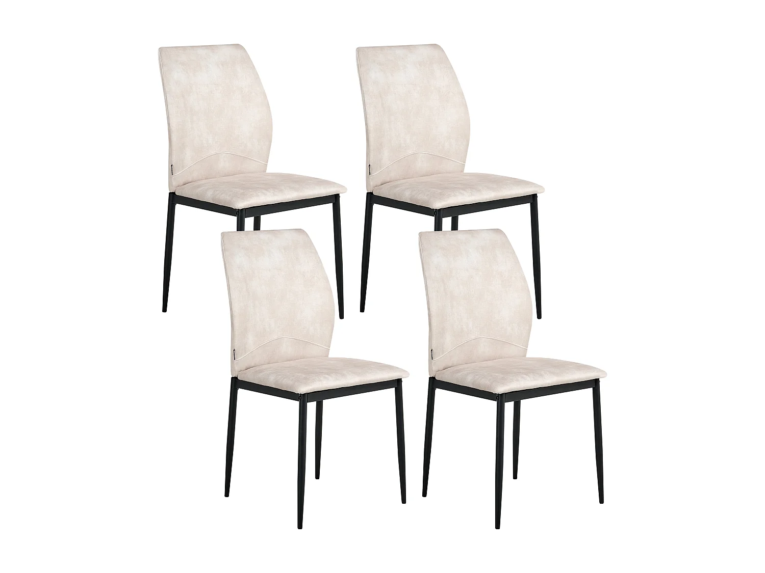Lot de 4 chaises de salle à manger ROCHEPORT Tissu Beige clair
