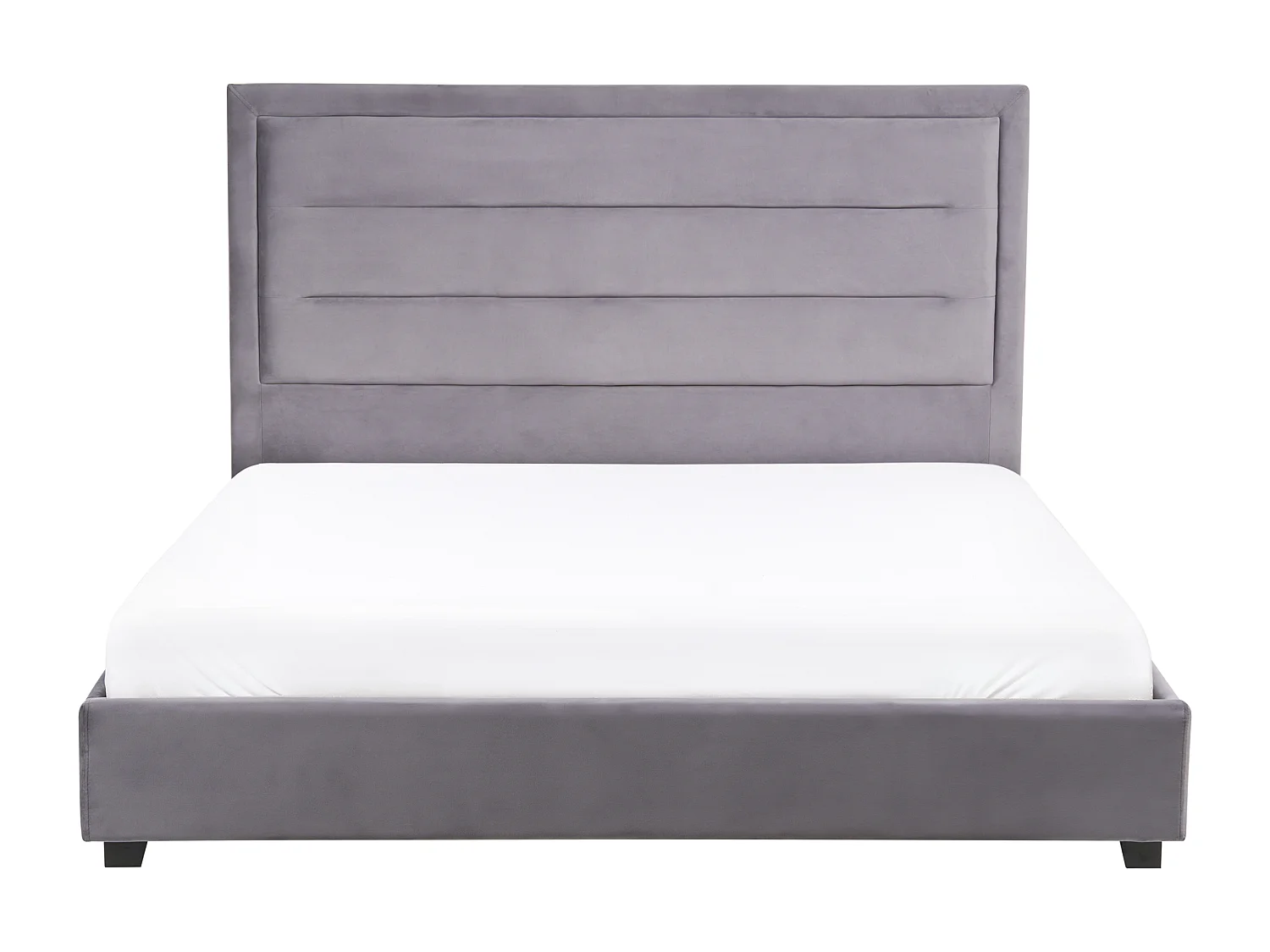 Lit avec sommier Velours ROUEN 160 x 200 cm Gris foncé