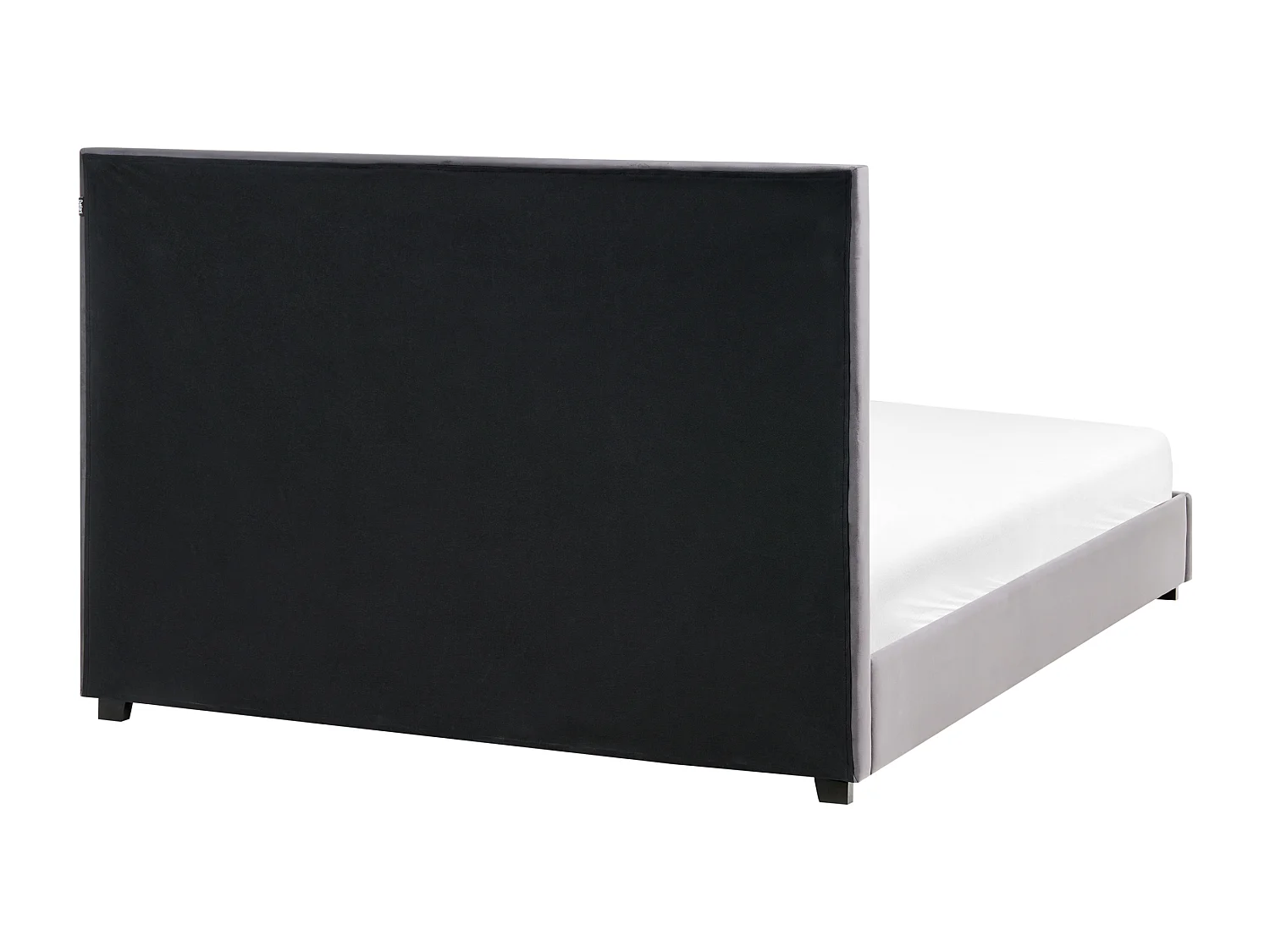 Lit avec sommier Velours ROUEN 160 x 200 cm Gris foncé