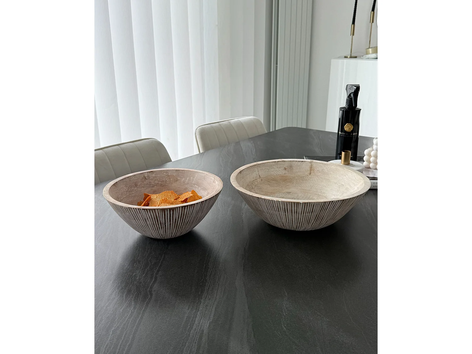 Lot de 2 bols décoratifs SIWA Bois de manguier Marron clair