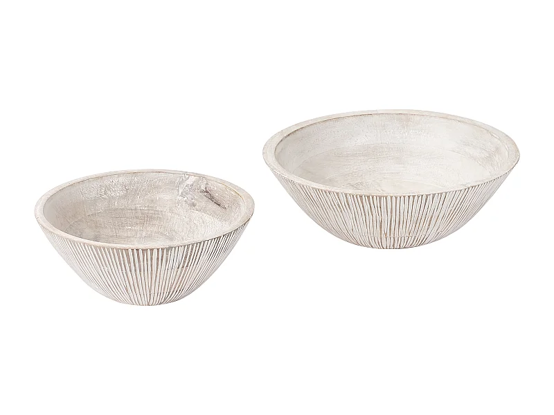 Lot de 2 bols décoratifs SIWA Bois de manguier Marron clair