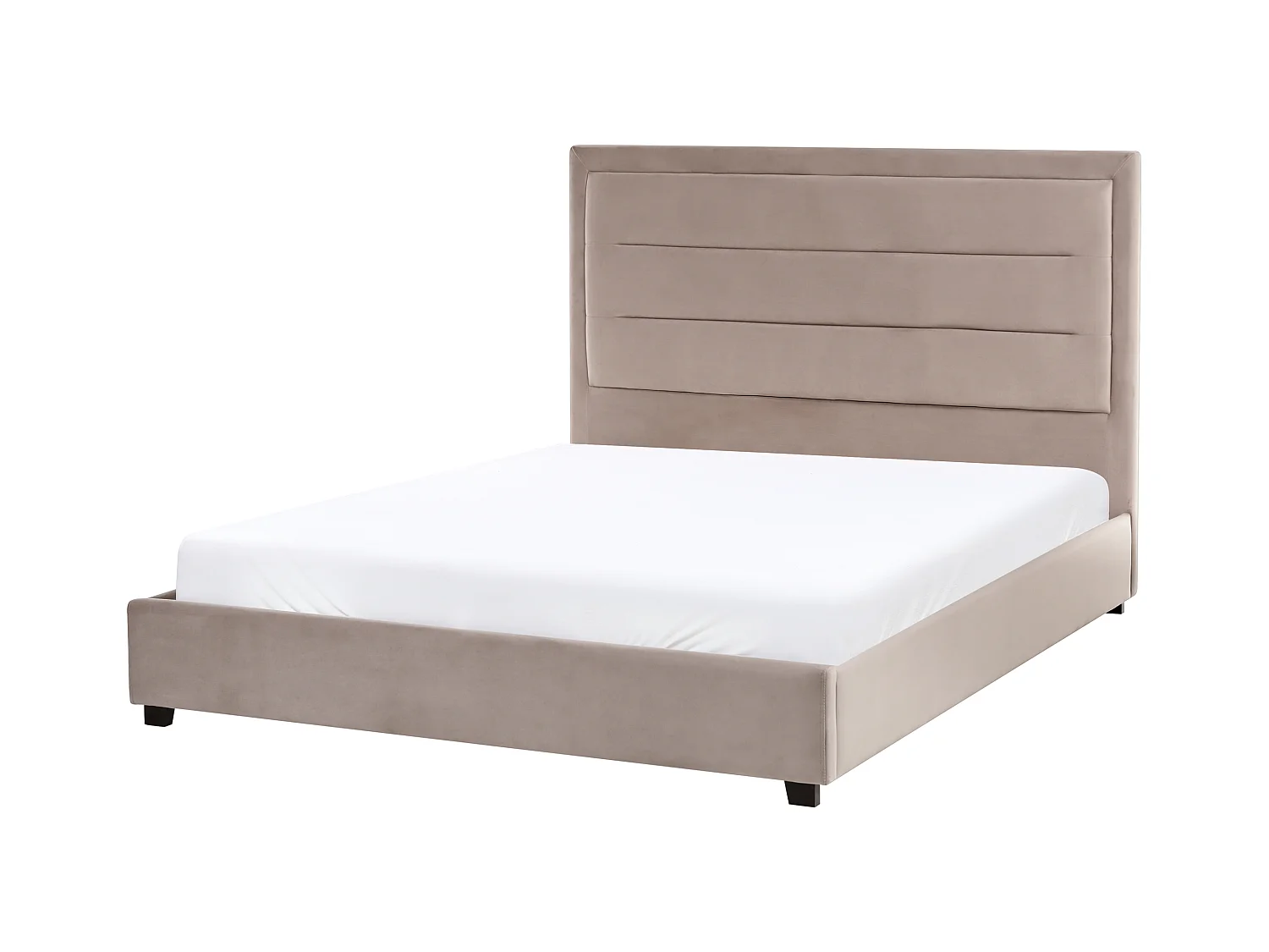 Lit avec sommier Velours ROUEN 140 x 200 cm Taupe