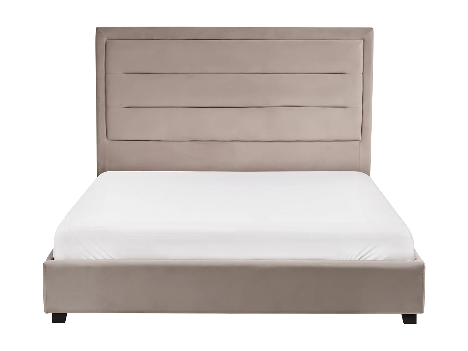 Lit avec sommier Velours ROUEN 140 x 200 cm Taupe