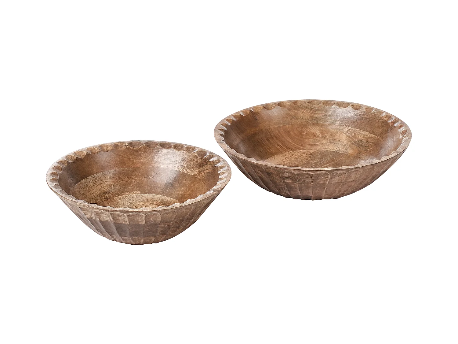 Lot de 2 bols décoratifs SOHAG Bois de manguier Marron