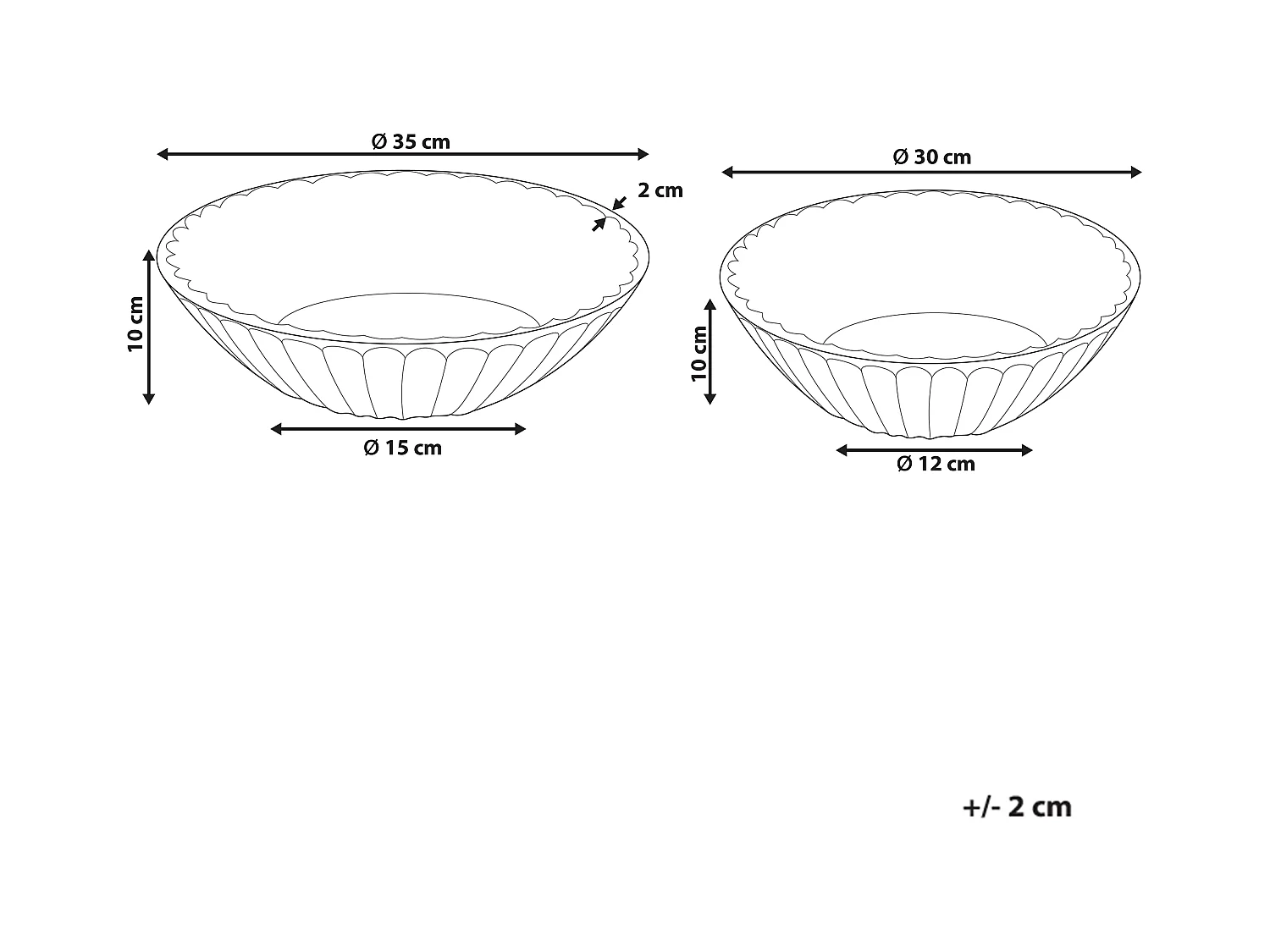 Lot de 2 bols décoratifs SOHAG Bois de manguier Marron