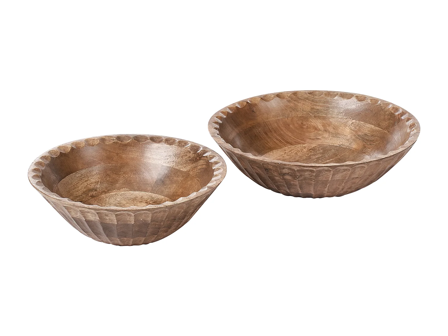 Lot de 2 bols décoratifs SOHAG Bois de manguier Marron
