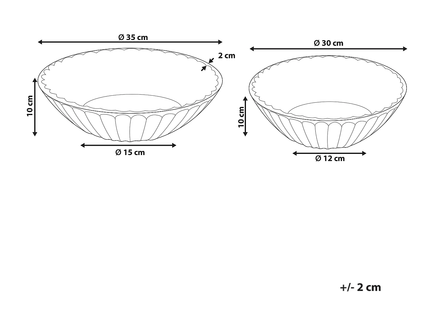 Lot de 2 bols décoratifs SOHAG Bois de manguier Marron