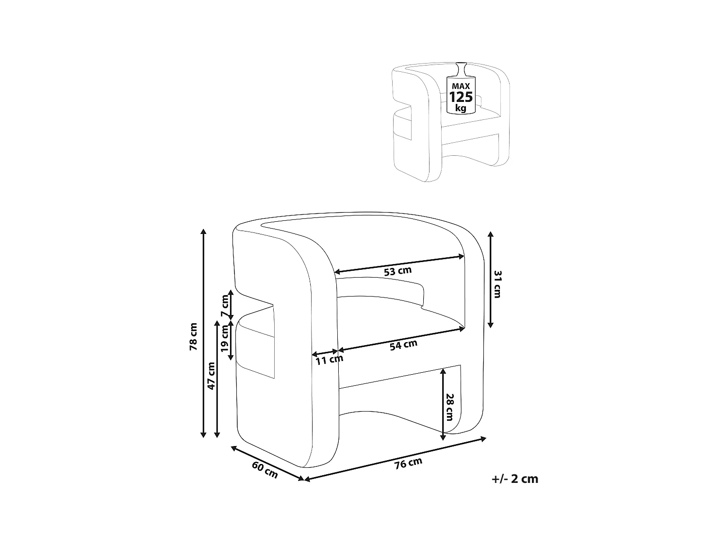 Fauteuil VIDSEL Tissu chenille Beige