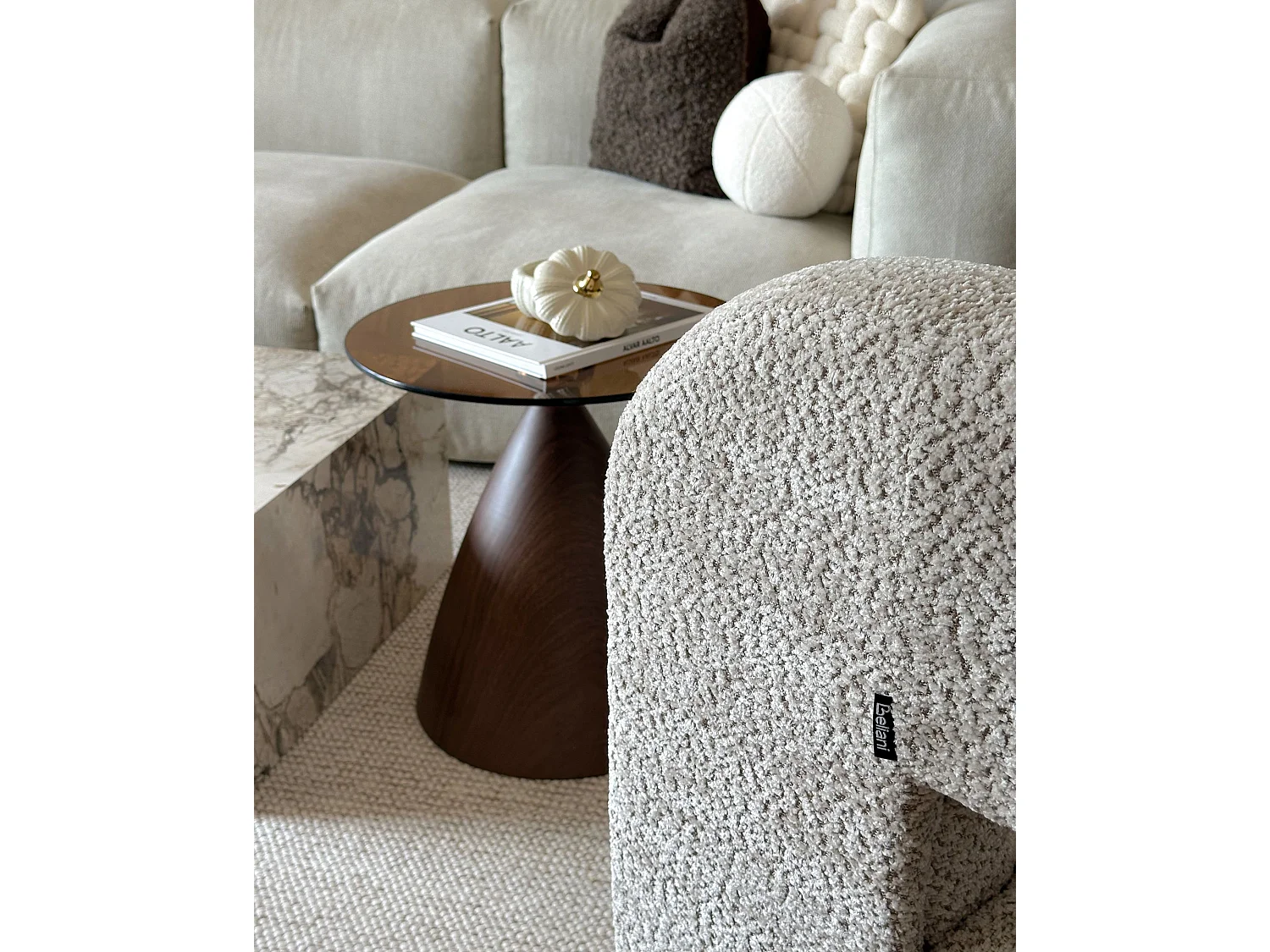 Armchair VIDSEL Chenille Beige