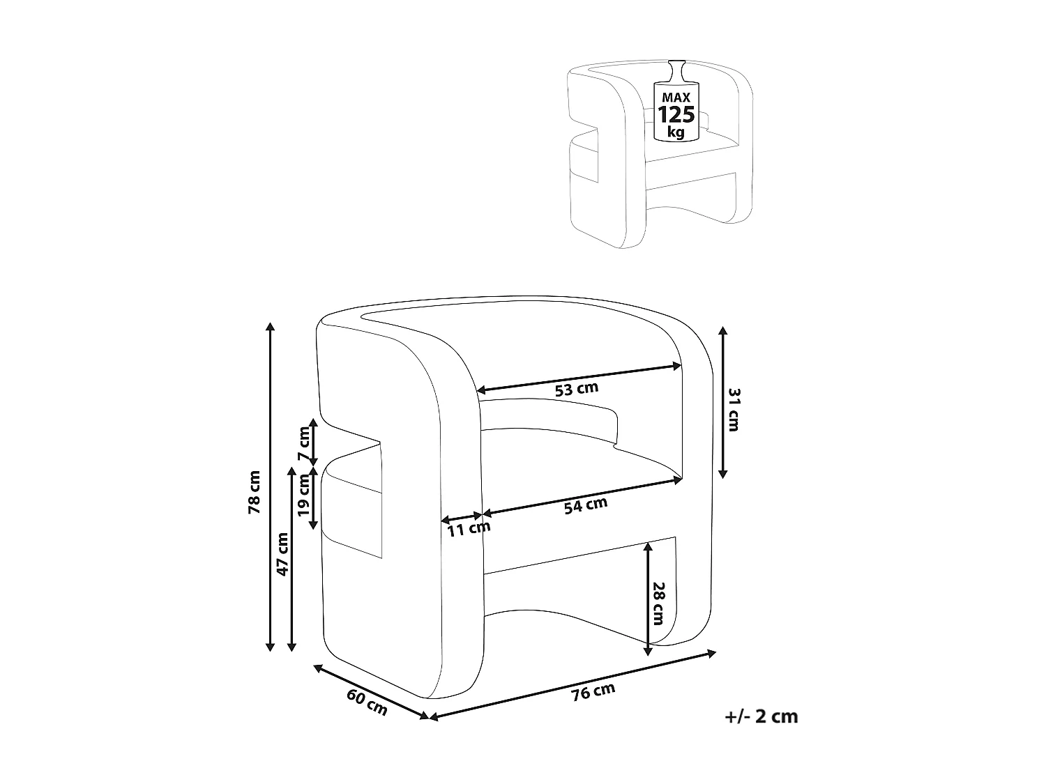 Fauteuil VIDSEL Tissu chenille Beige