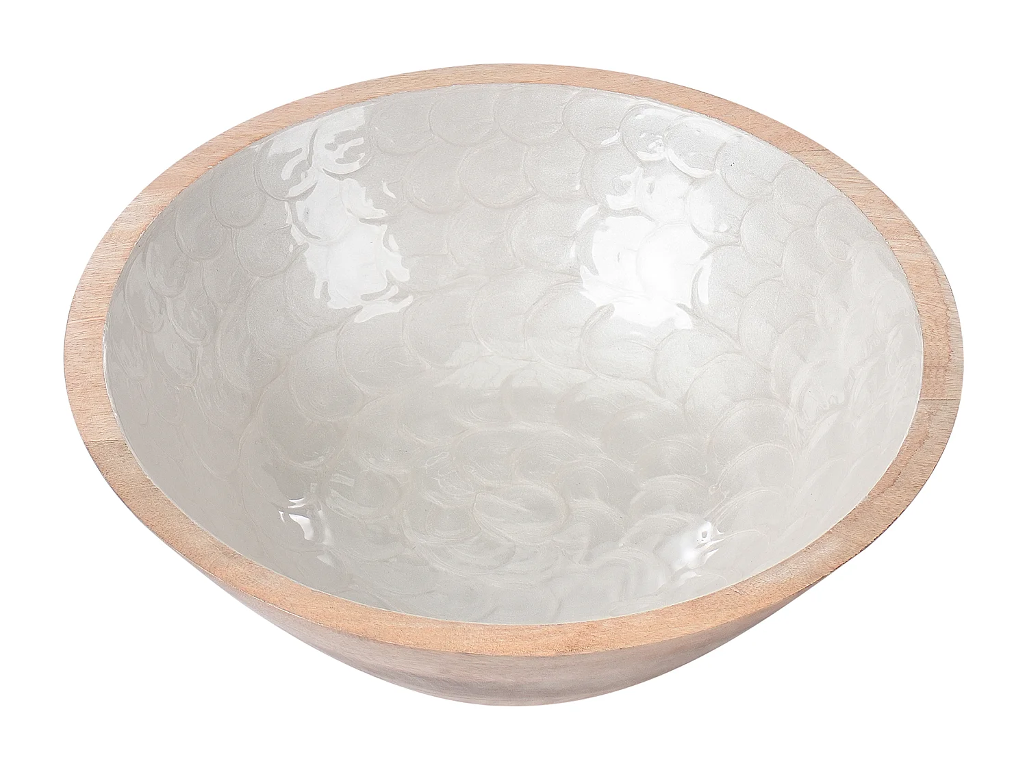 Lot de 2 bols décoratifs ARISH Bois de manguier Marron/blanc