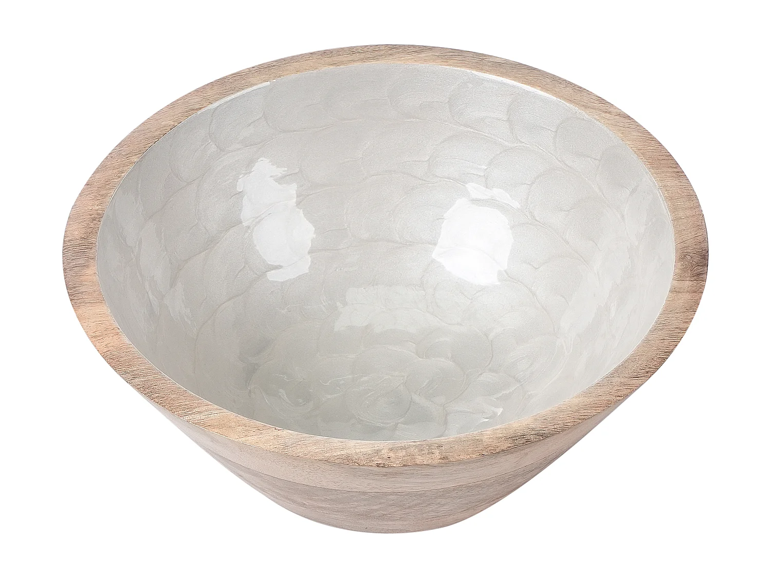 Lot de 2 bols décoratifs ARISH Bois de manguier Marron/blanc