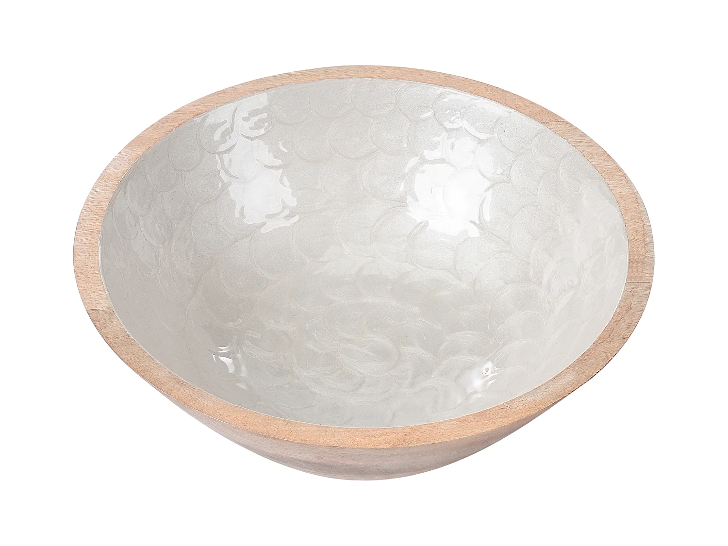 Lot de 2 bols décoratifs ARISH Bois de manguier Marron/blanc