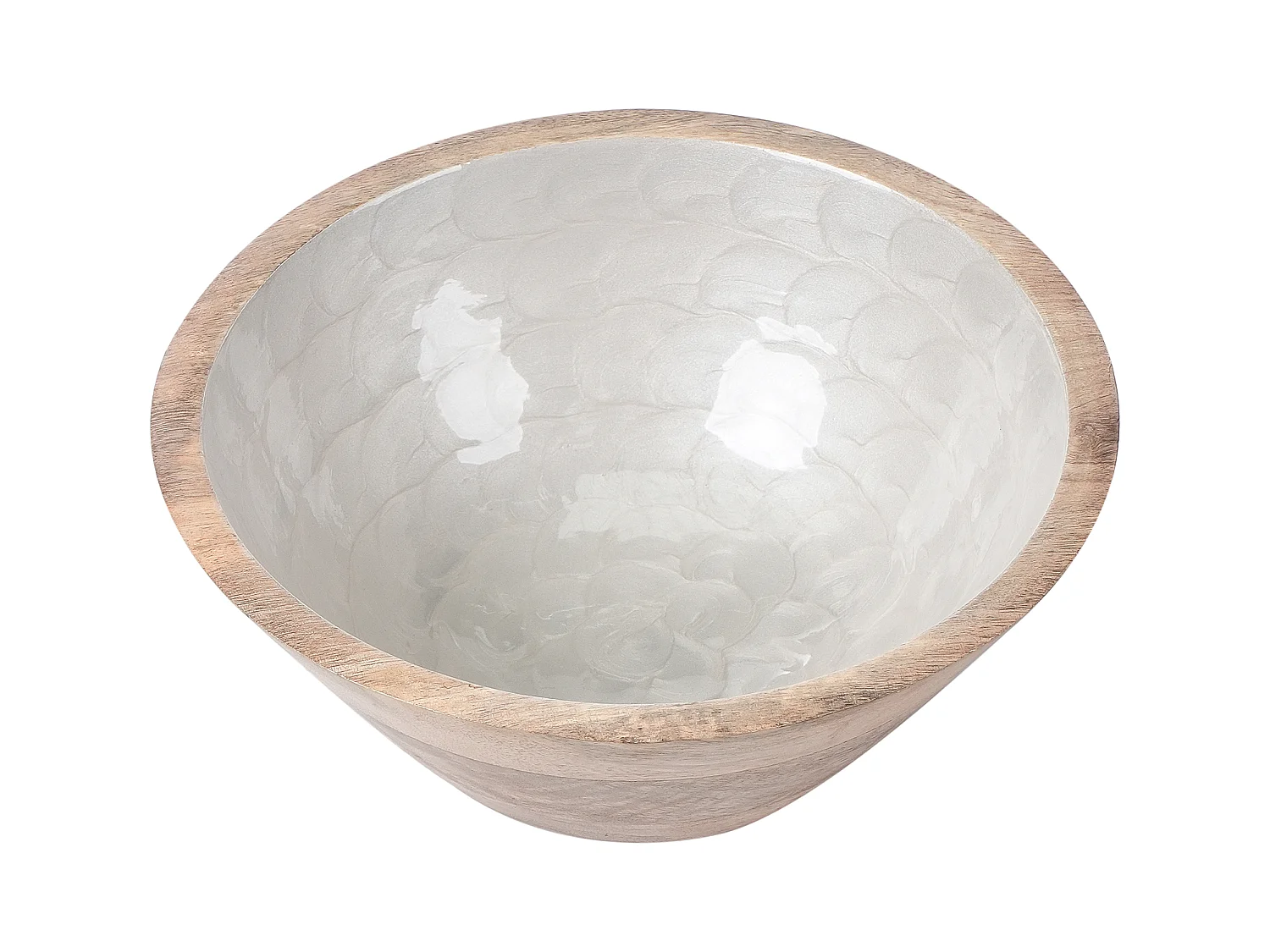 Lot de 2 bols décoratifs ARISH Bois de manguier Marron/blanc