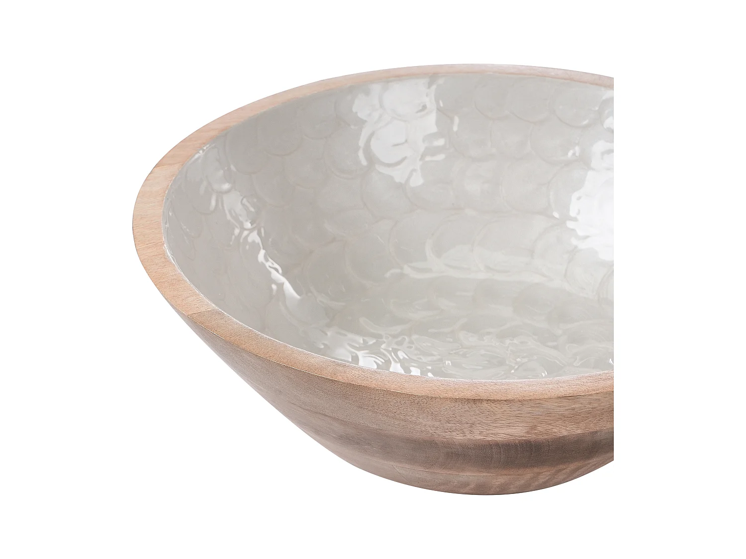 Lot de 2 bols décoratifs ARISH Bois de manguier Marron/blanc