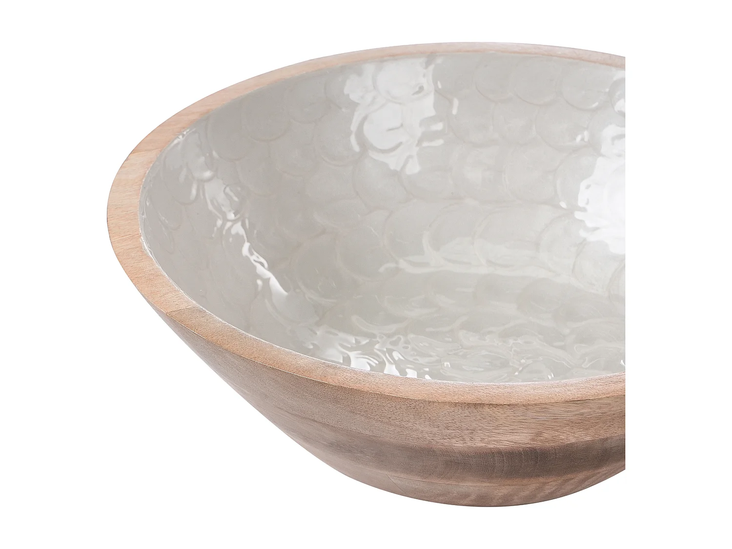 Lot de 2 bols décoratifs ARISH Bois de manguier Marron/blanc