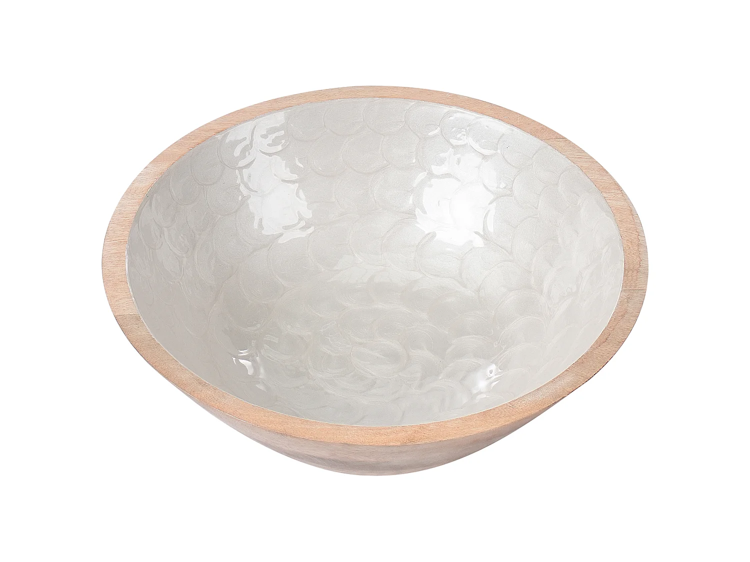 Lot de 2 bols décoratifs ARISH Bois de manguier Marron/blanc
