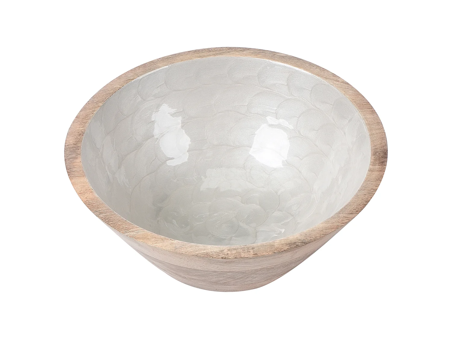 Lot de 2 bols décoratifs ARISH Bois de manguier Marron/blanc