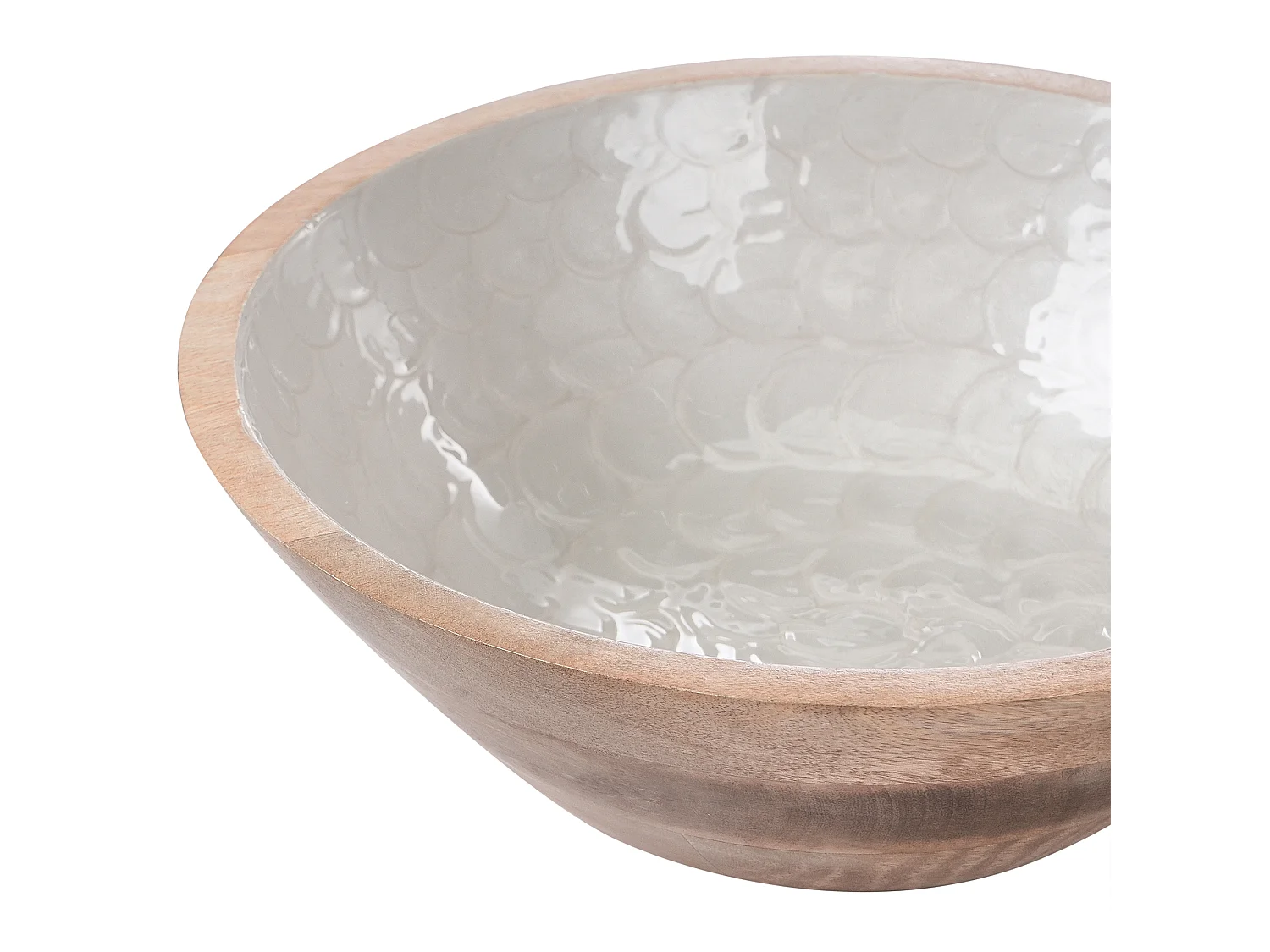 Lot de 2 bols décoratifs ARISH Bois de manguier Marron/blanc