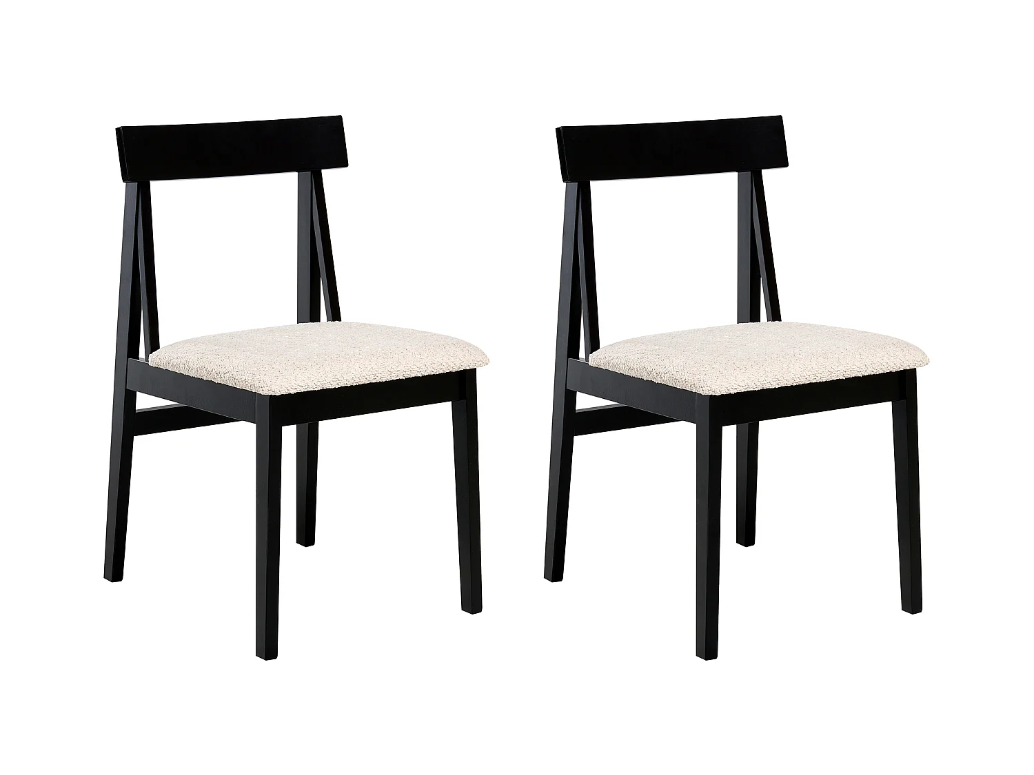 Lot de 2 chaises de salle à manger ISLE Bois Noir/beige