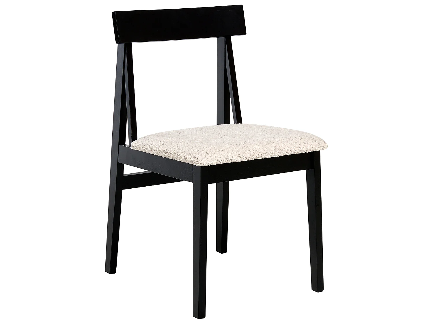 Set of 2 Dining Chairs ISLE Wood Black/ Beige