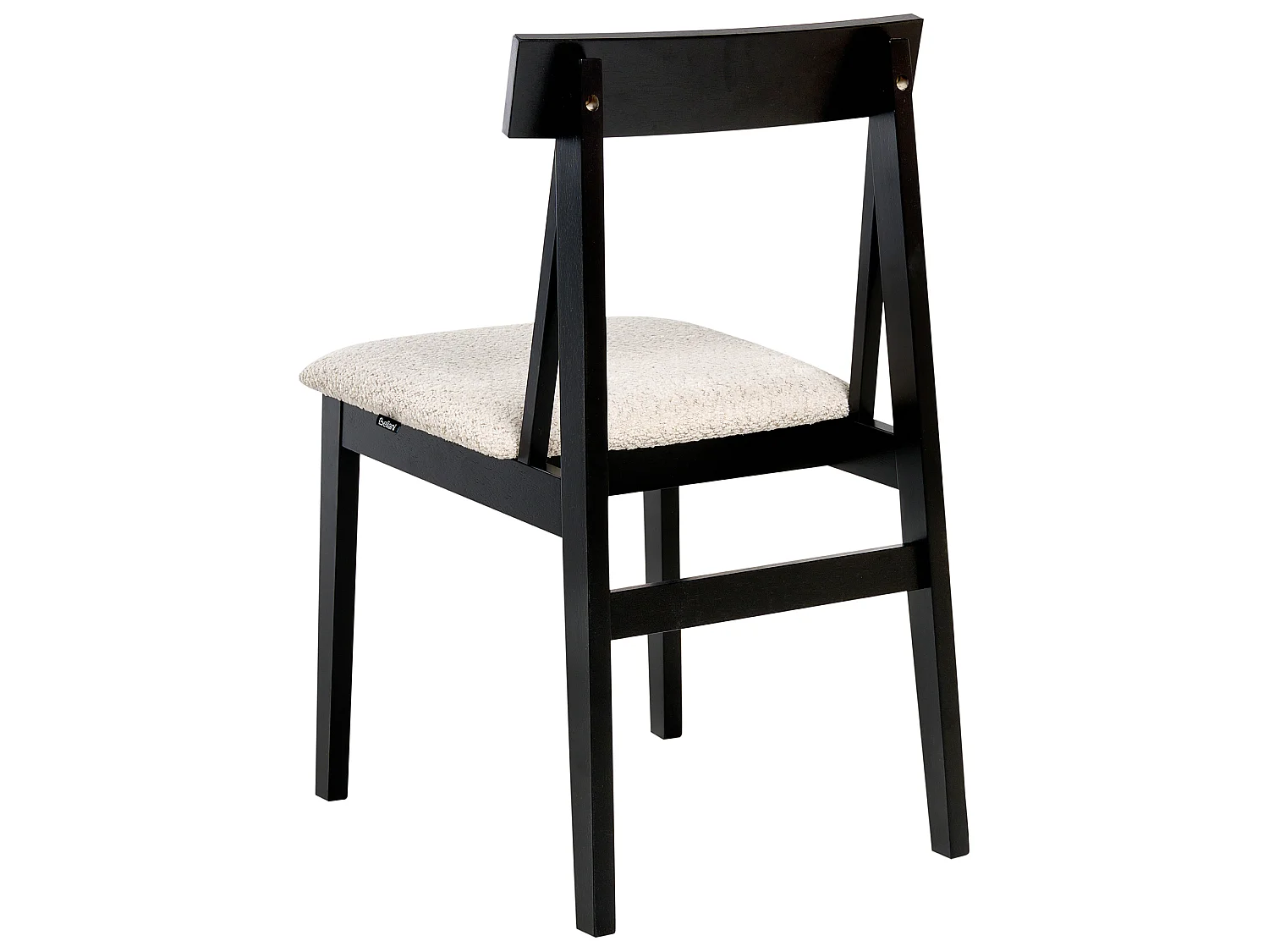 Set of 2 Dining Chairs ISLE Wood Black/ Beige