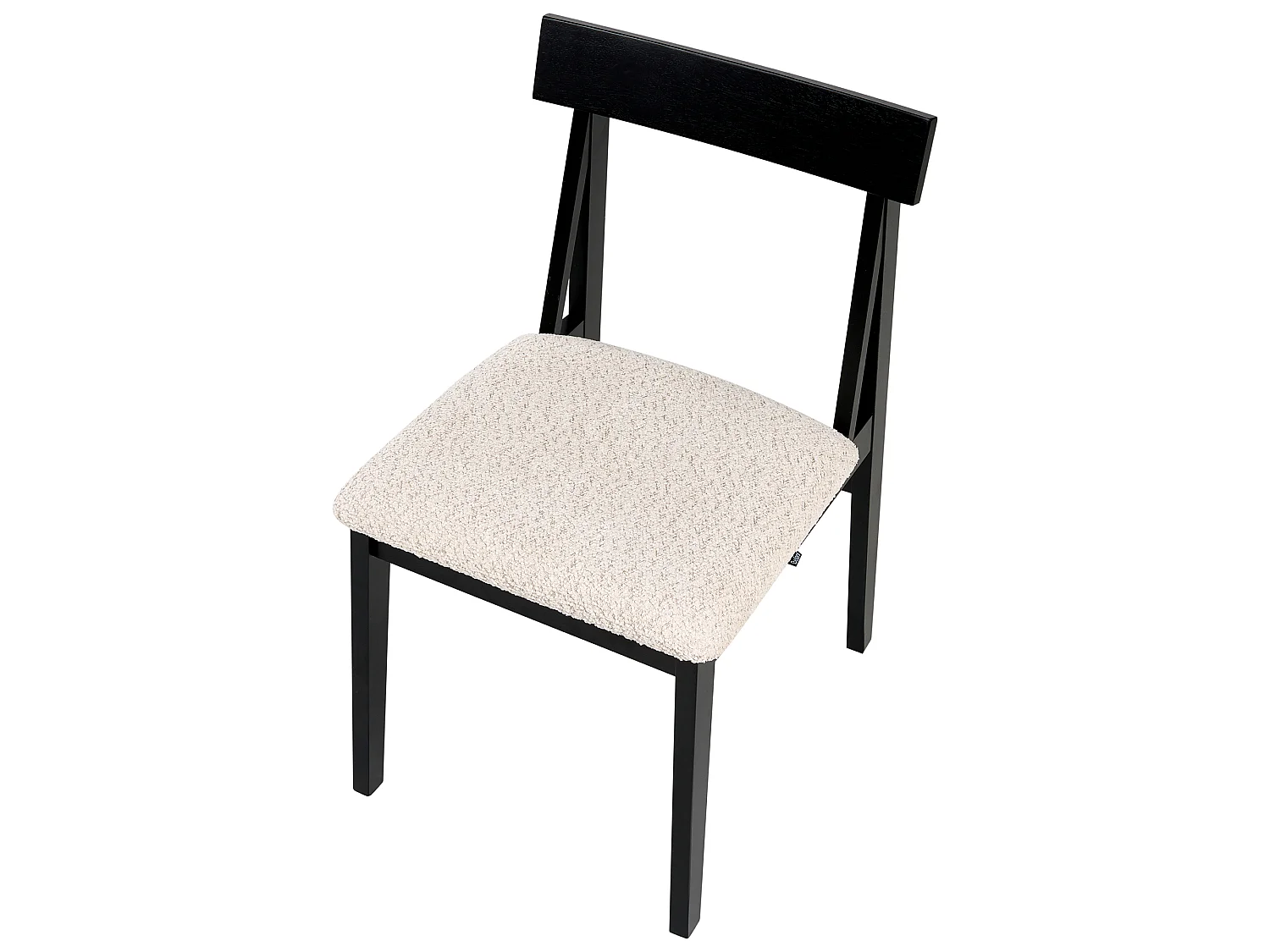 Set of 2 Dining Chairs ISLE Wood Black/ Beige
